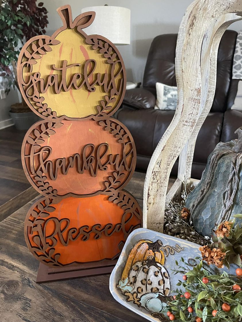 Stacked pumpkins